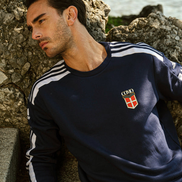 Adidas Como Crest Crewneck Sweatshirt Navy Blue