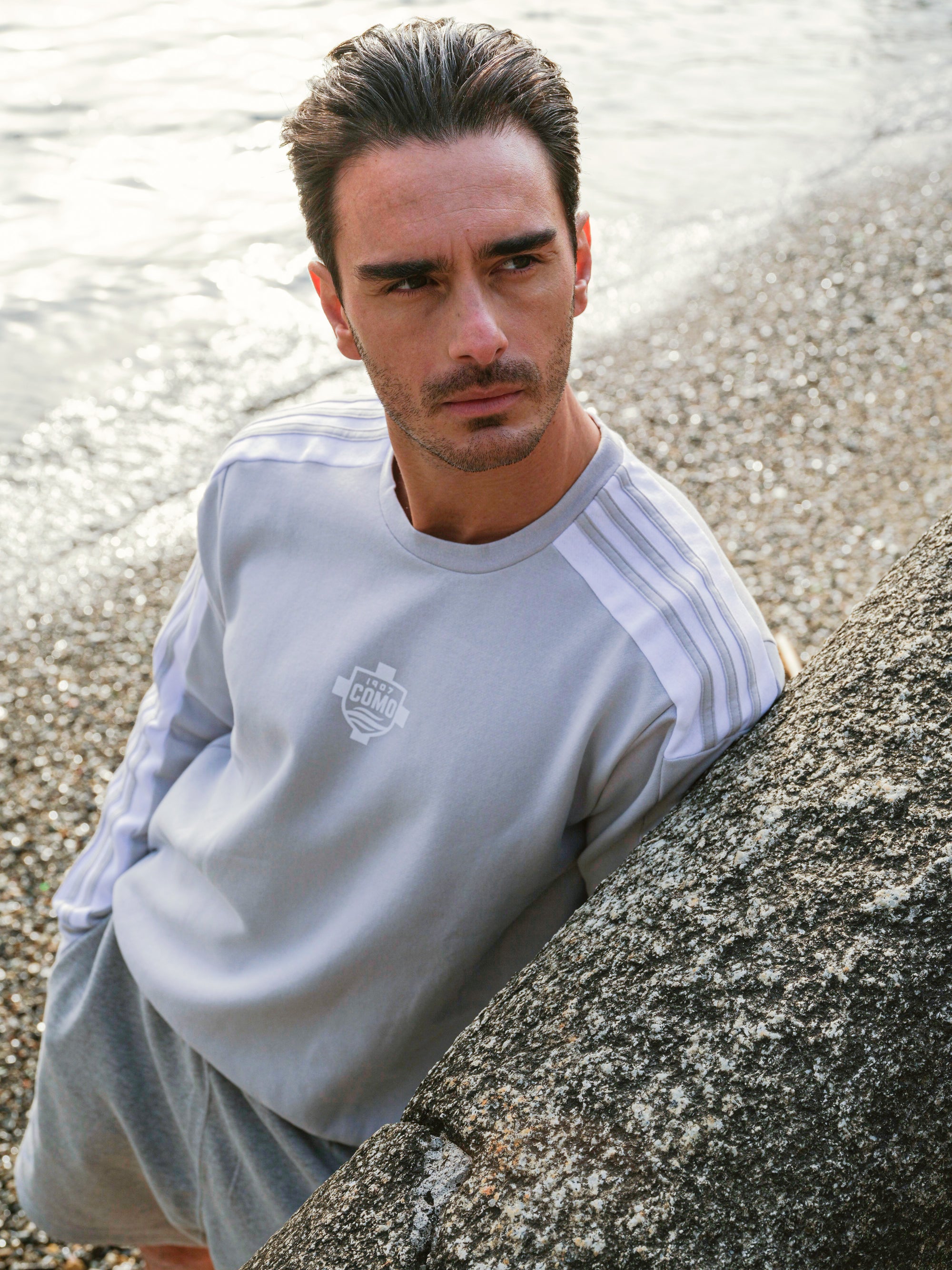 Felpa Crewneck Grigia Logo Adidas X Como 1907
