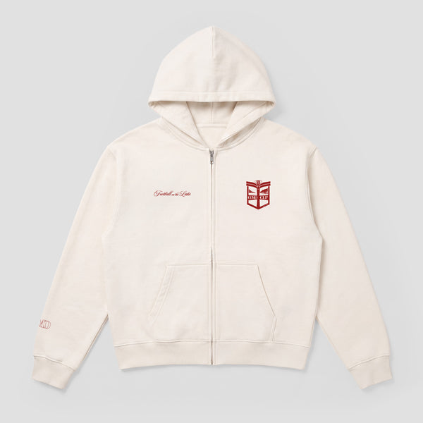 Como Cup 2026 Felpa con Zip e Cappuccio Color Crema
