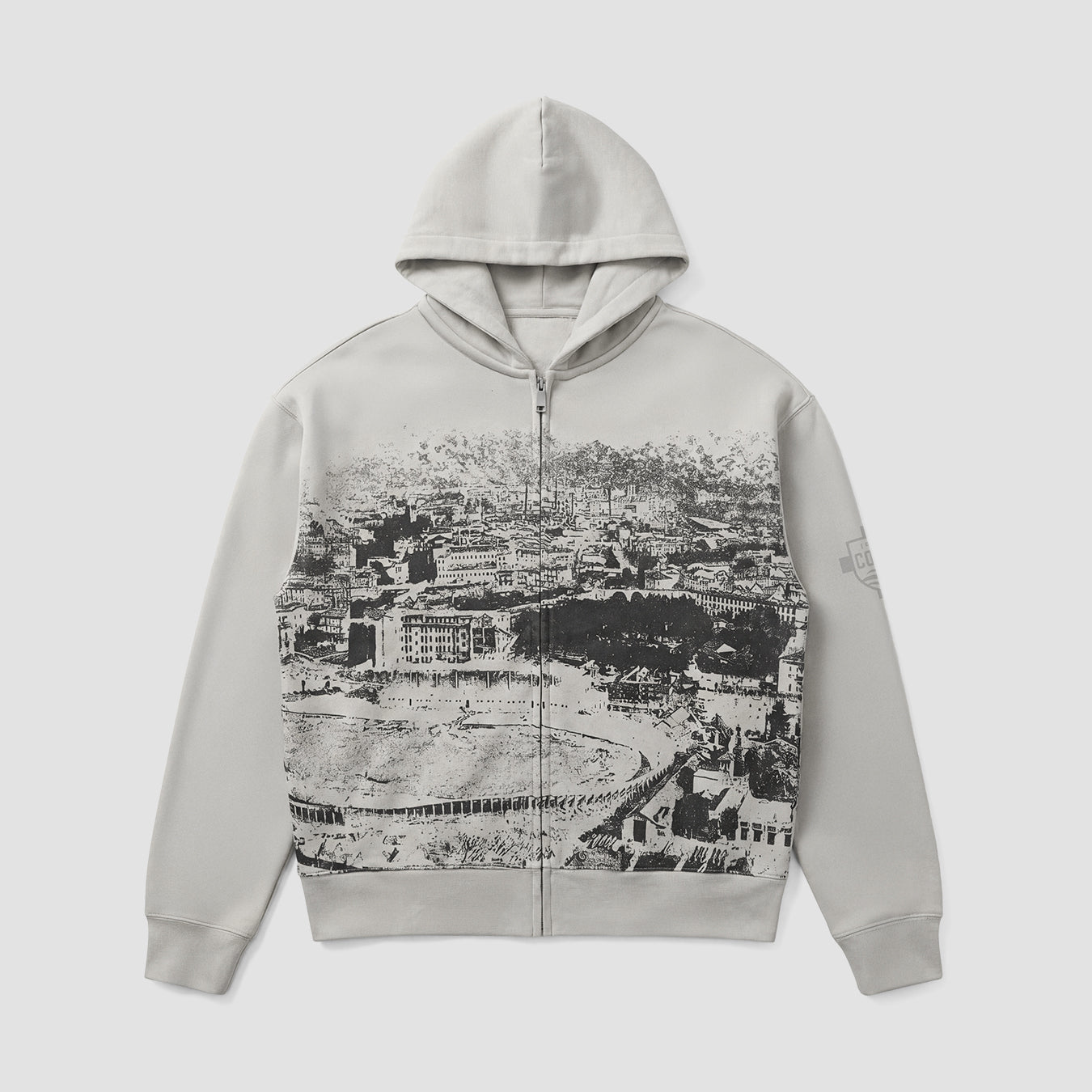 Como 1907 Stadium Zip Hoodie Light Grey 