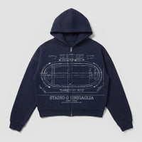 Como 1907 Stadium Zip Hoodie Navy Blue 