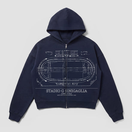 Como 1907 Stadium Zip Hoodie Navy Blue 