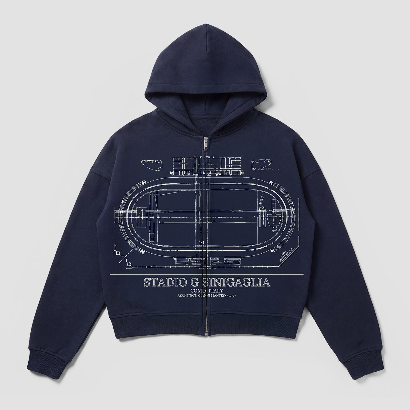 Como 1907 Stadium Zip Hoodie Navy Blue 