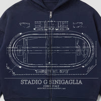 Como 1907 Stadium Zip Hoodie Navy Blue 