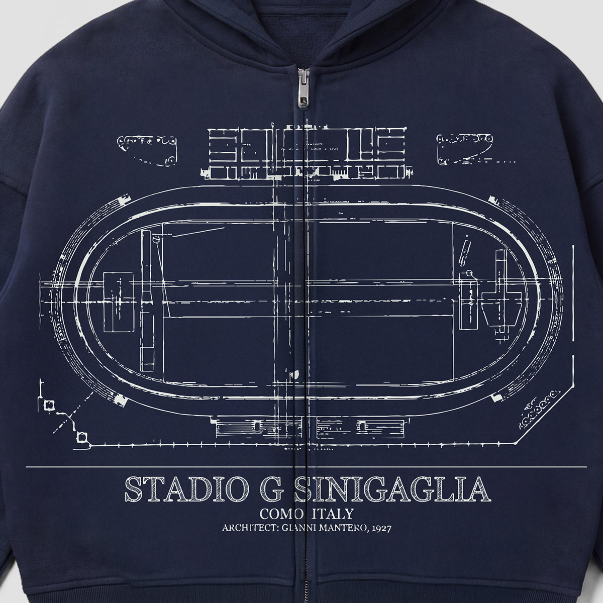 Como 1907 Stadium Zip Hoodie Navy Blue 
