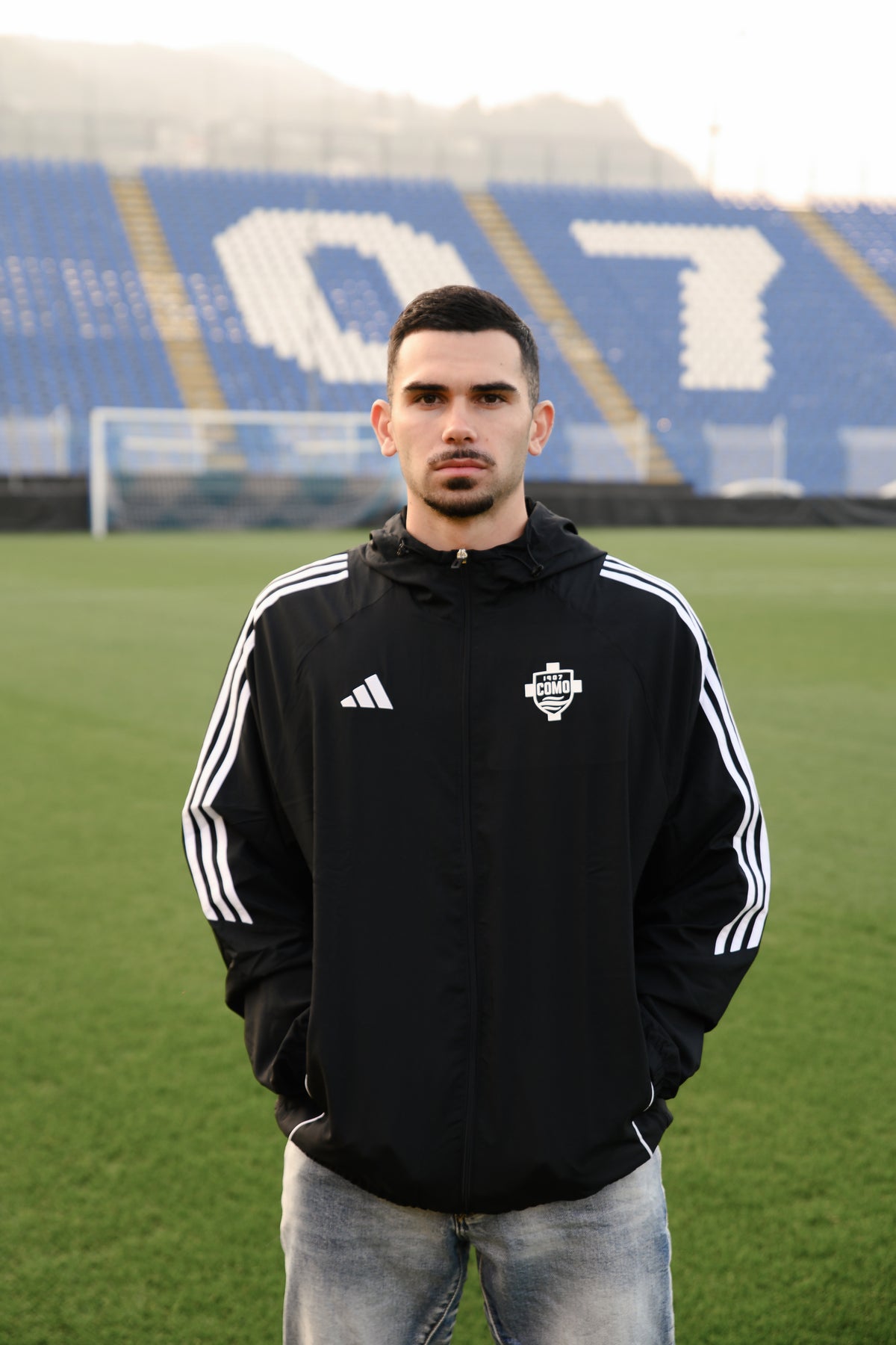 Sinigaglia Black Windproof Jacket Adidas X Como 1907
