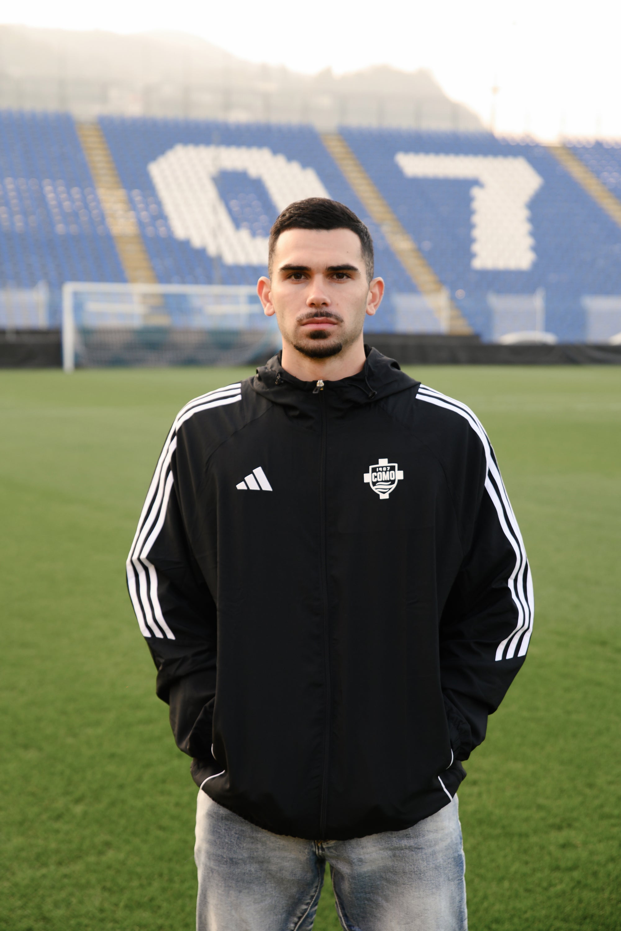 Sinigaglia Black Windproof Jacket Adidas X Como 1907