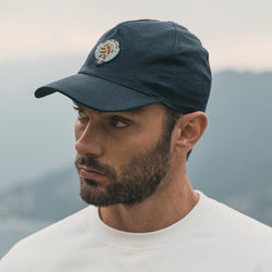 Tailored Linen Cap (Navy Blue)