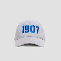 Grey Baseball Cap With Royal Embroidery Como 1907
