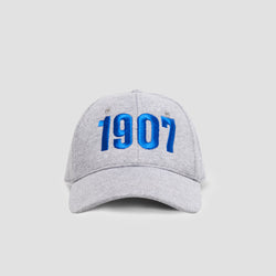 Grey Baseball Cap With Royal Embroidery Como 1907