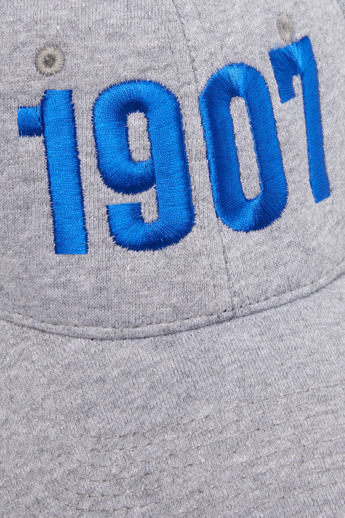 Grey Baseball Cap With Royal Embroidery Como 1907