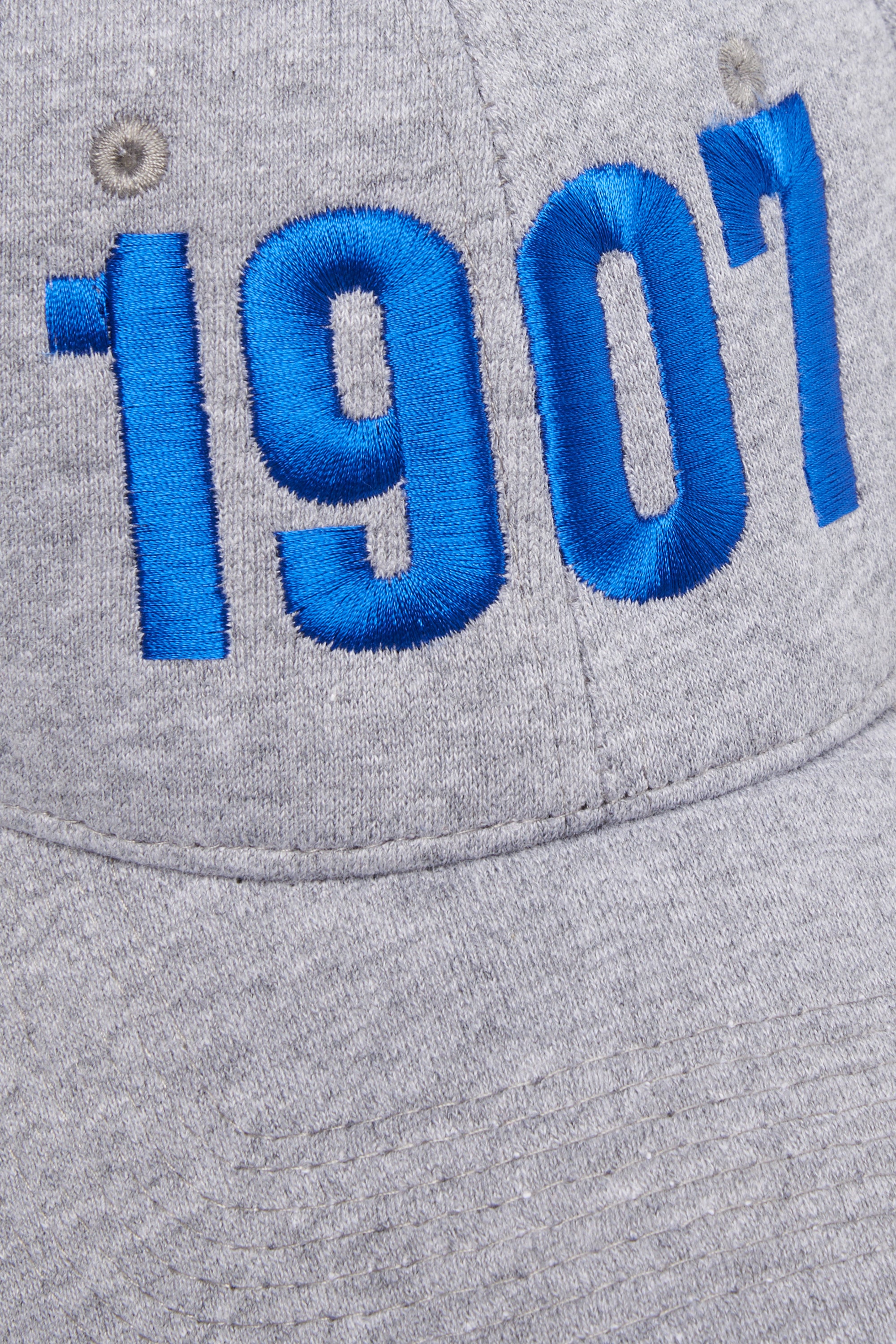 Grey Baseball Cap With Royal Embroidery Como 1907