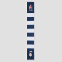 Como 1907 Sciarpa Navy Bande Bianche Logo Crest