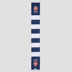 Como 1907 Navy Scarf White Stripes Crest Logo