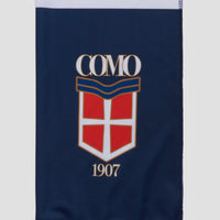 Como 1907 Sciarpa Navy Bande Bianche Logo Crest