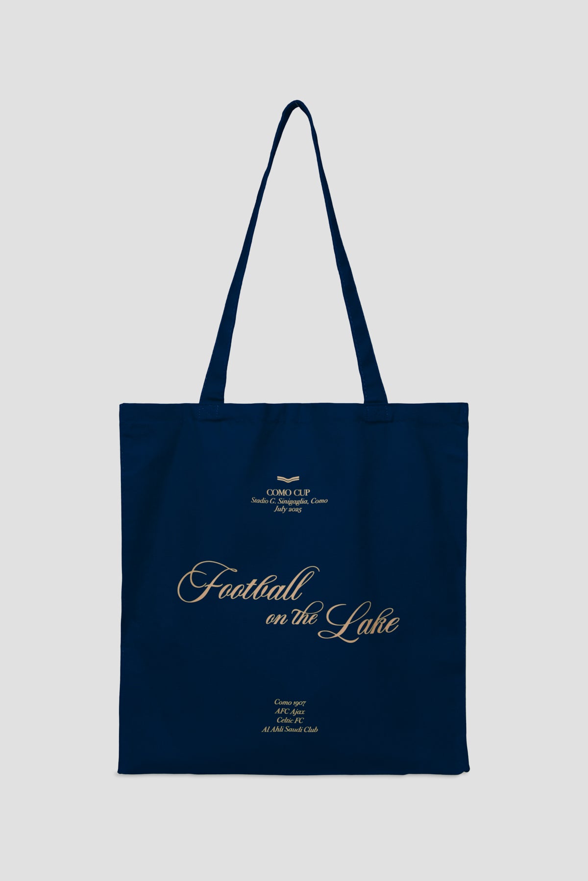 Football on the Lake Tote Bag Navy Blue