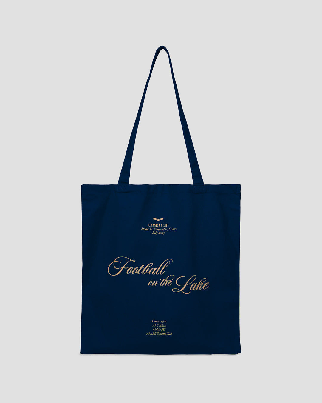 Football on the Lake Tote Bag Navy Blue