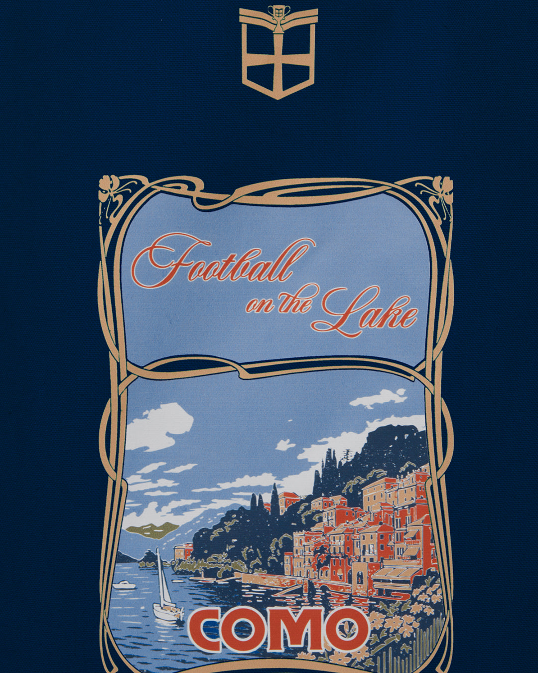 Football on the Lake Tote Bag Navy Blue