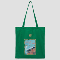 Football on the Lake Tote Bag Green