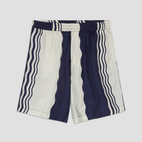 Como Cup Silk Shorts Navy Blue Waves