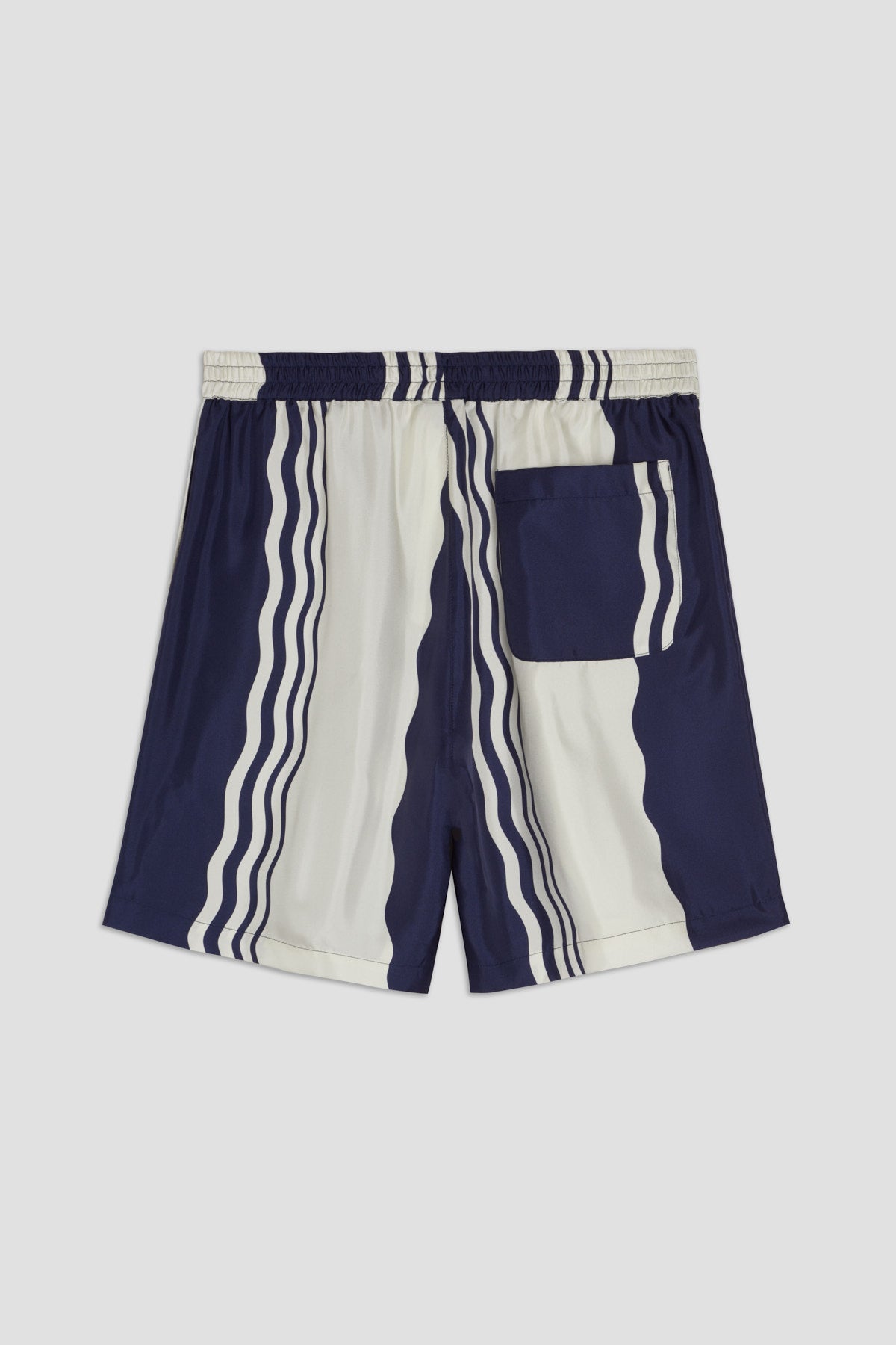 Como Cup Silk Shorts Navy Blue Waves