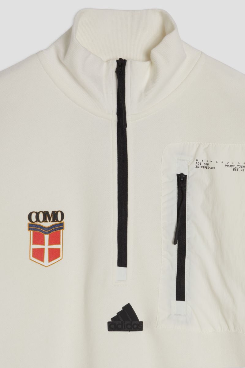 Felpa Crema Con Mezza Zip Crest Adidas X Como 1907