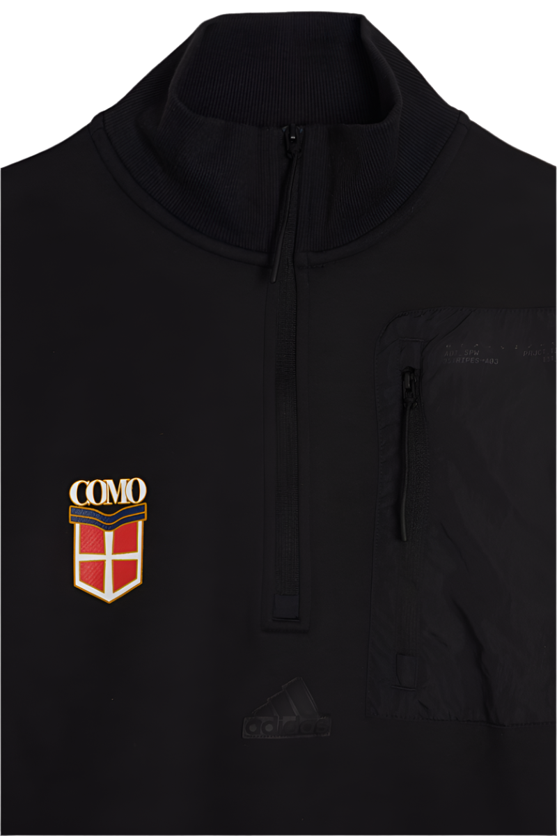Felpa Nera Con Mezza Zip Crest Adidas X Como 1907