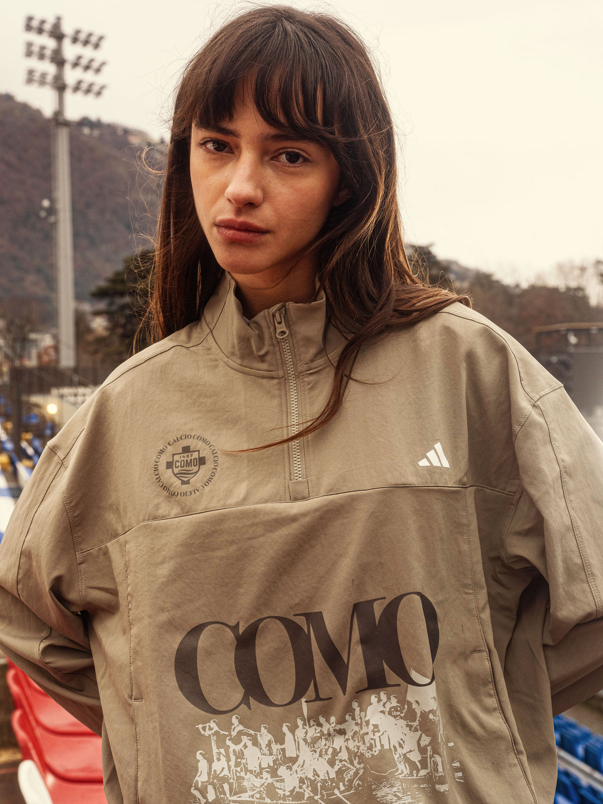 Giacca Semm Cumasch Khaki Con Mezza Zip Como 1907