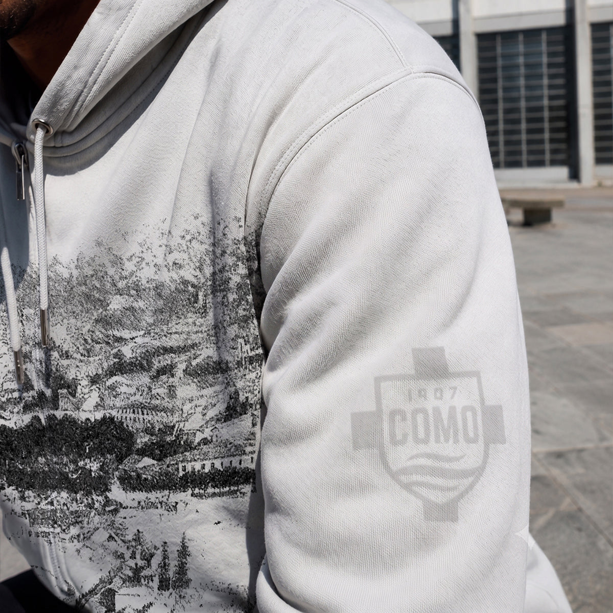 Como 1907 Stadium Zip Hoodie Light Grey 