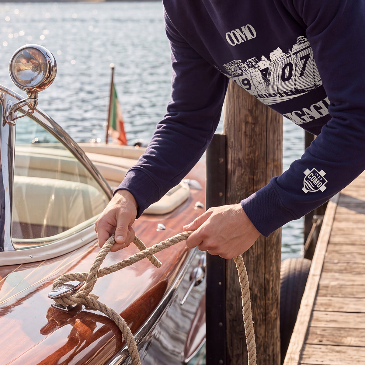 Como 1907 Stadium Crewneck Navy