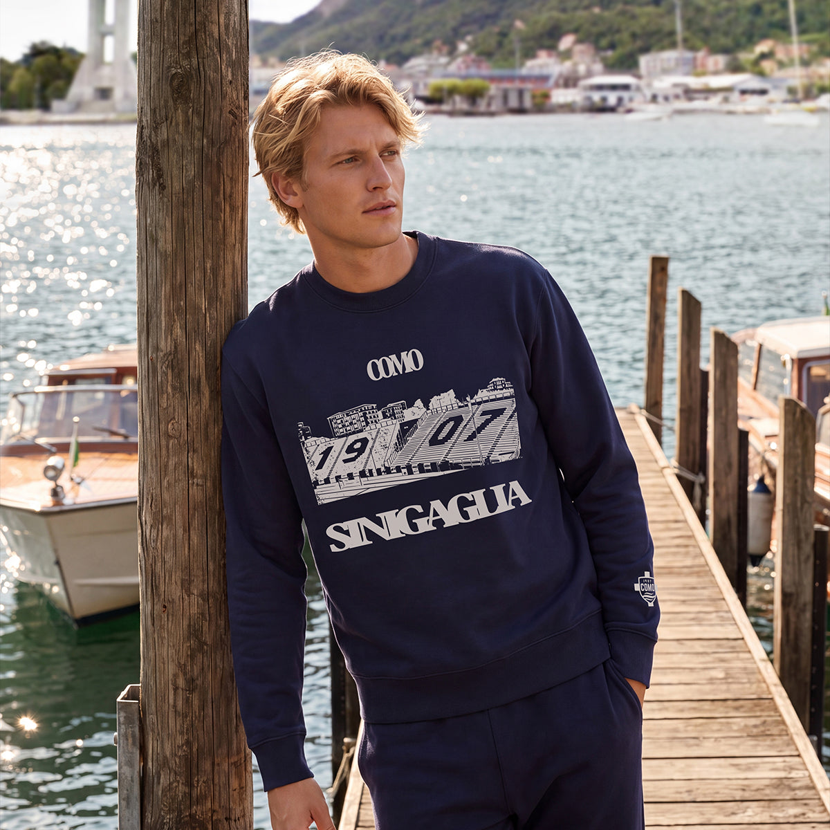 Como 1907 Stadium Crewneck Navy