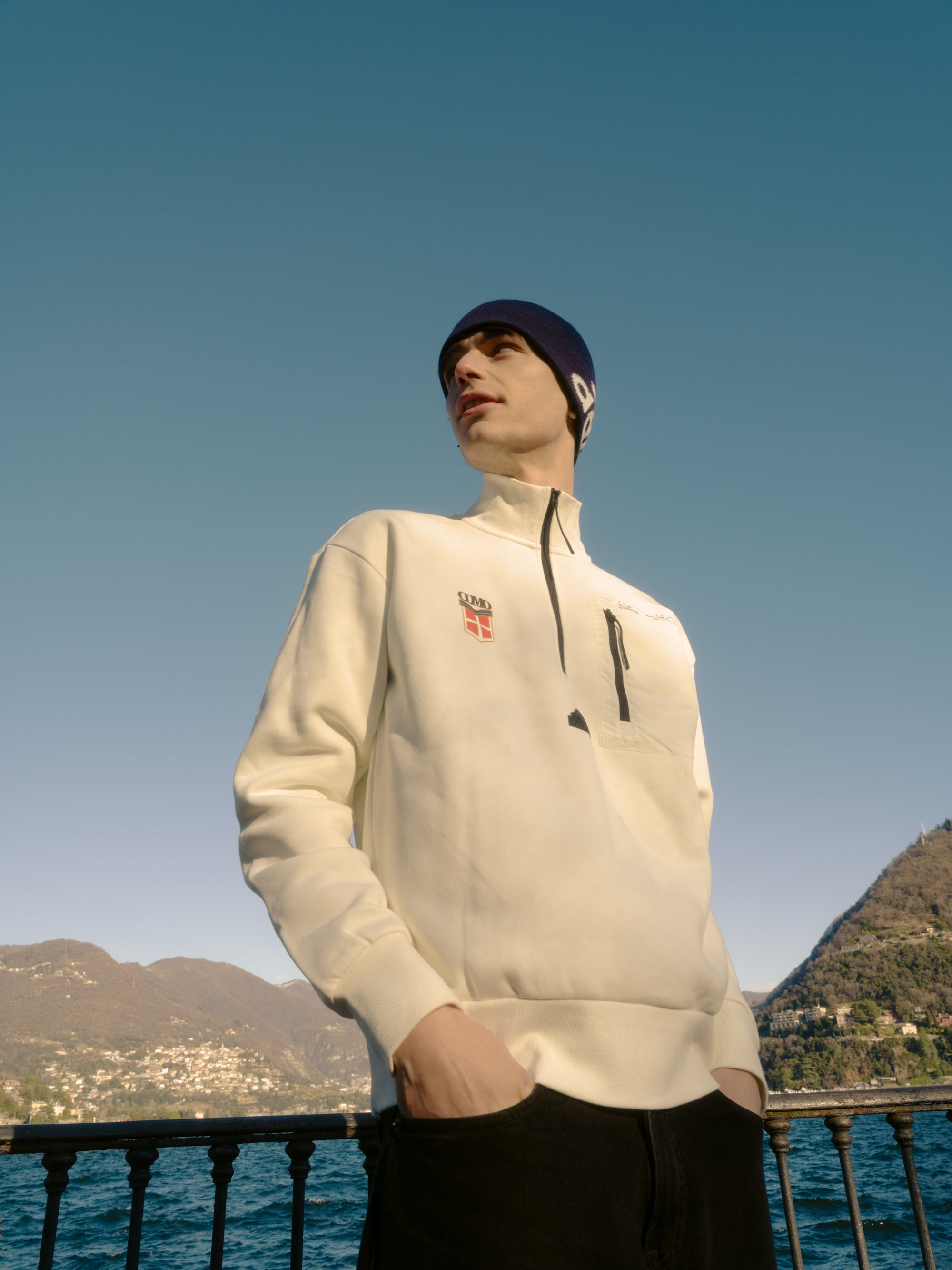 Felpa Crema Con Mezza Zip Crest Adidas X Como 1907