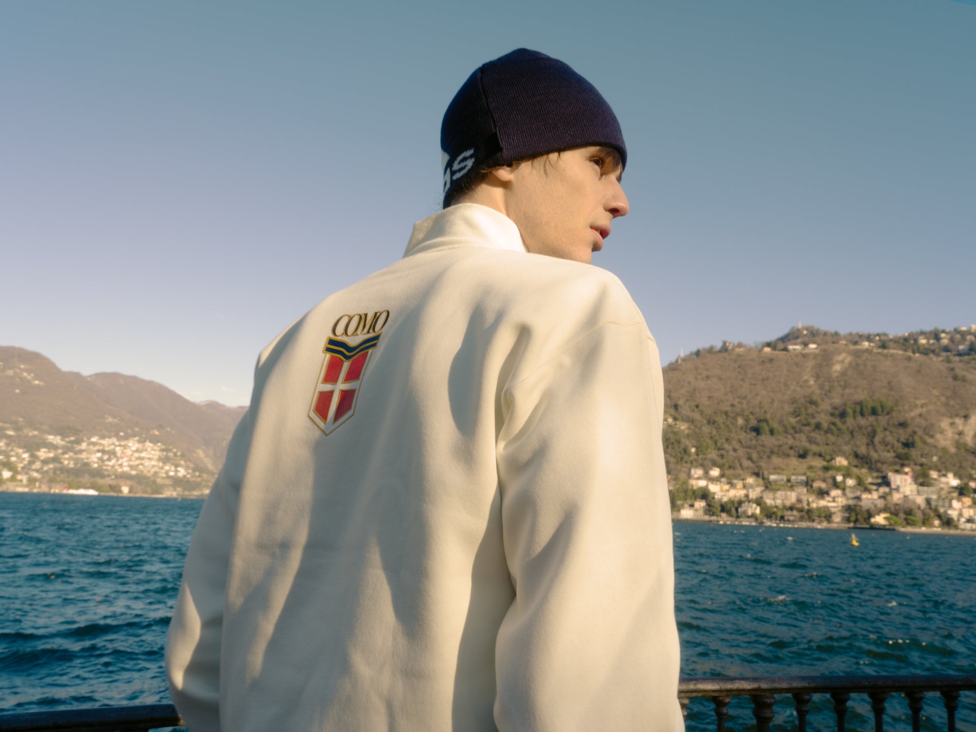 Felpa Crema Con Mezza Zip Crest Adidas X Como 1907