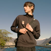 Felpa Nera Con Mezza Zip Crest Adidas X Como 1907