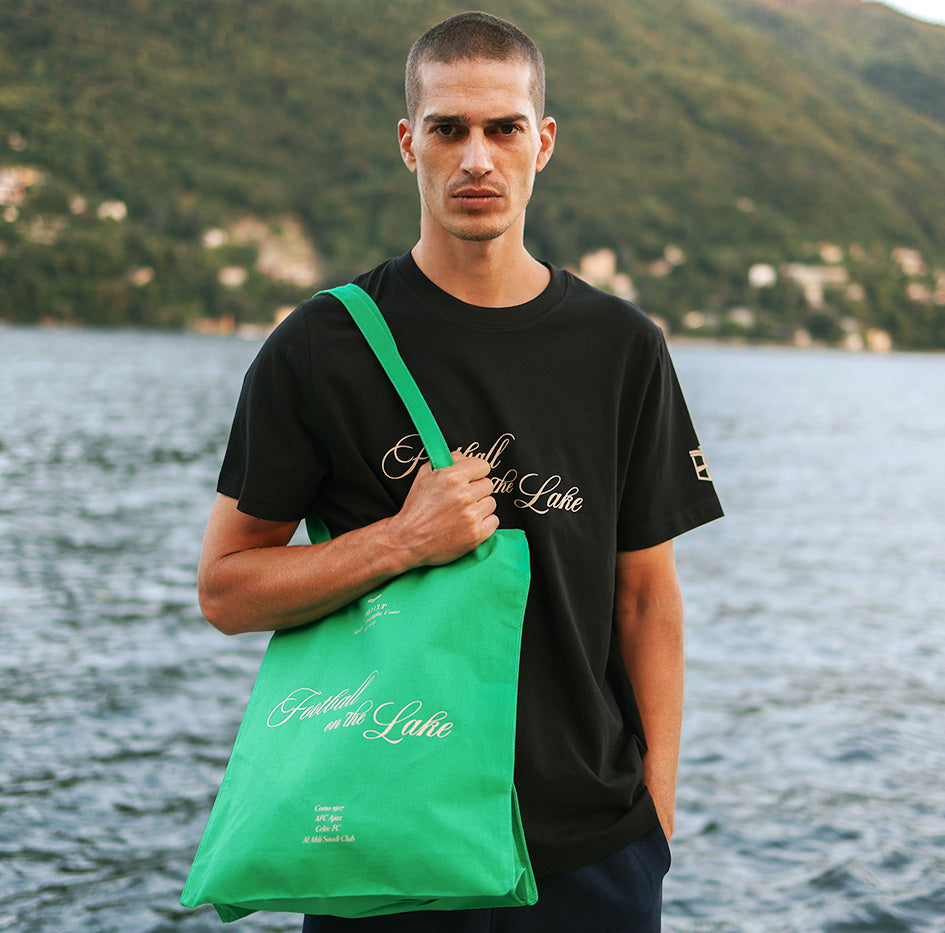Football on the Lake Tote Bag Green