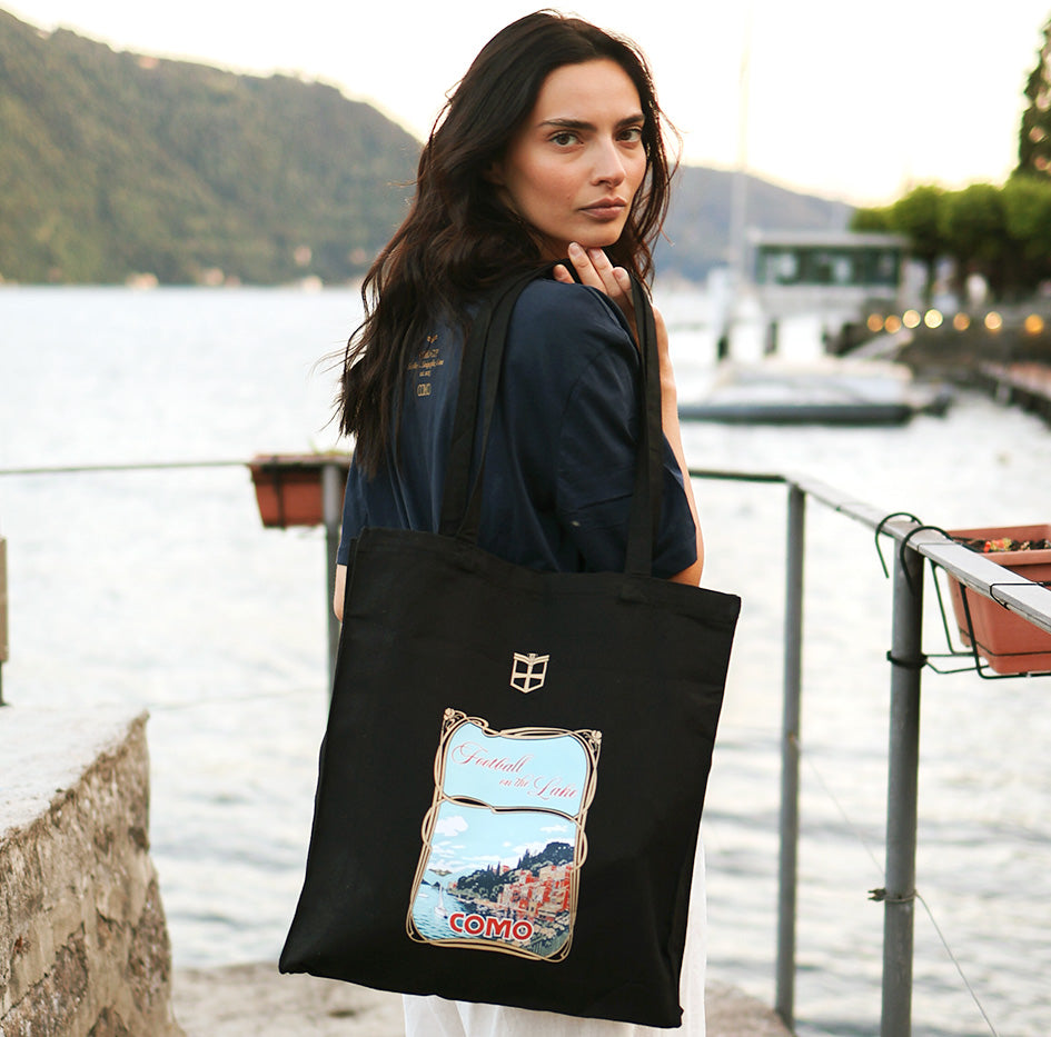 Football on the Lake Tote Bag Black