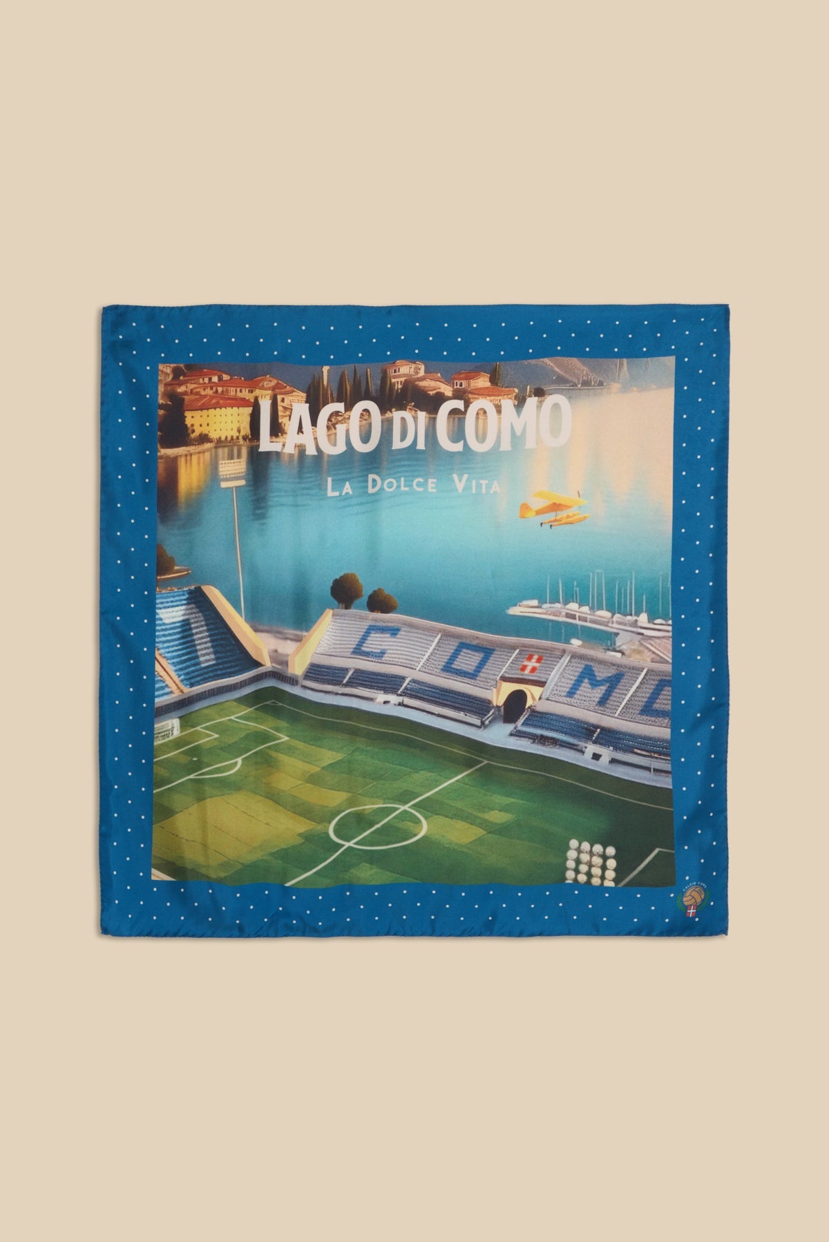 Printed Silk Handkerchief with Sinigaglia Stadium