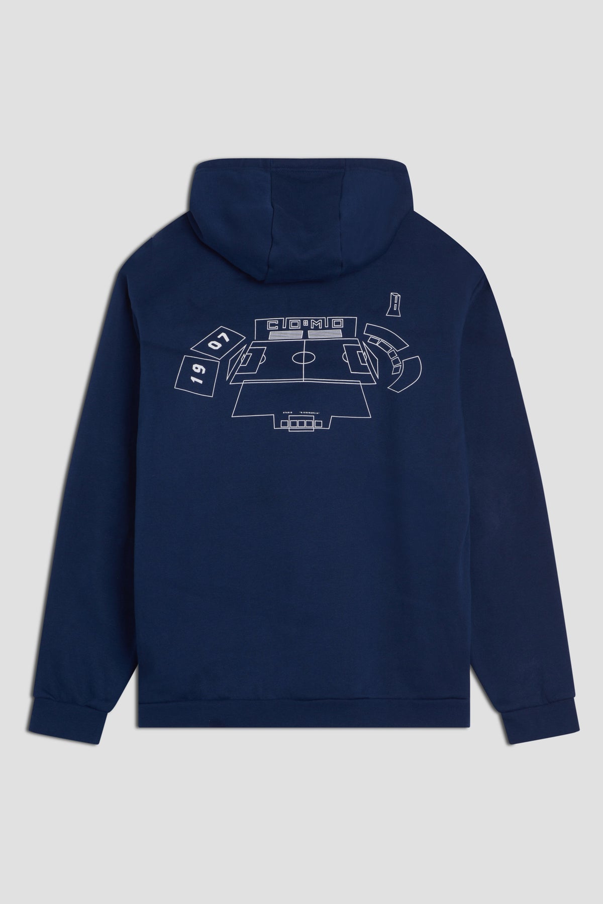Navy Blue Hoodie Stadium Distinti  Adidas X Como 1907