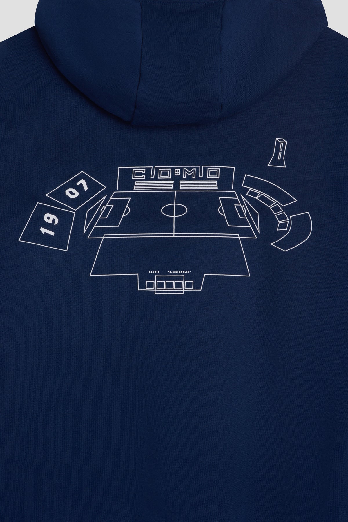 Navy Blue Hoodie Stadium Distinti  Adidas X Como 1907