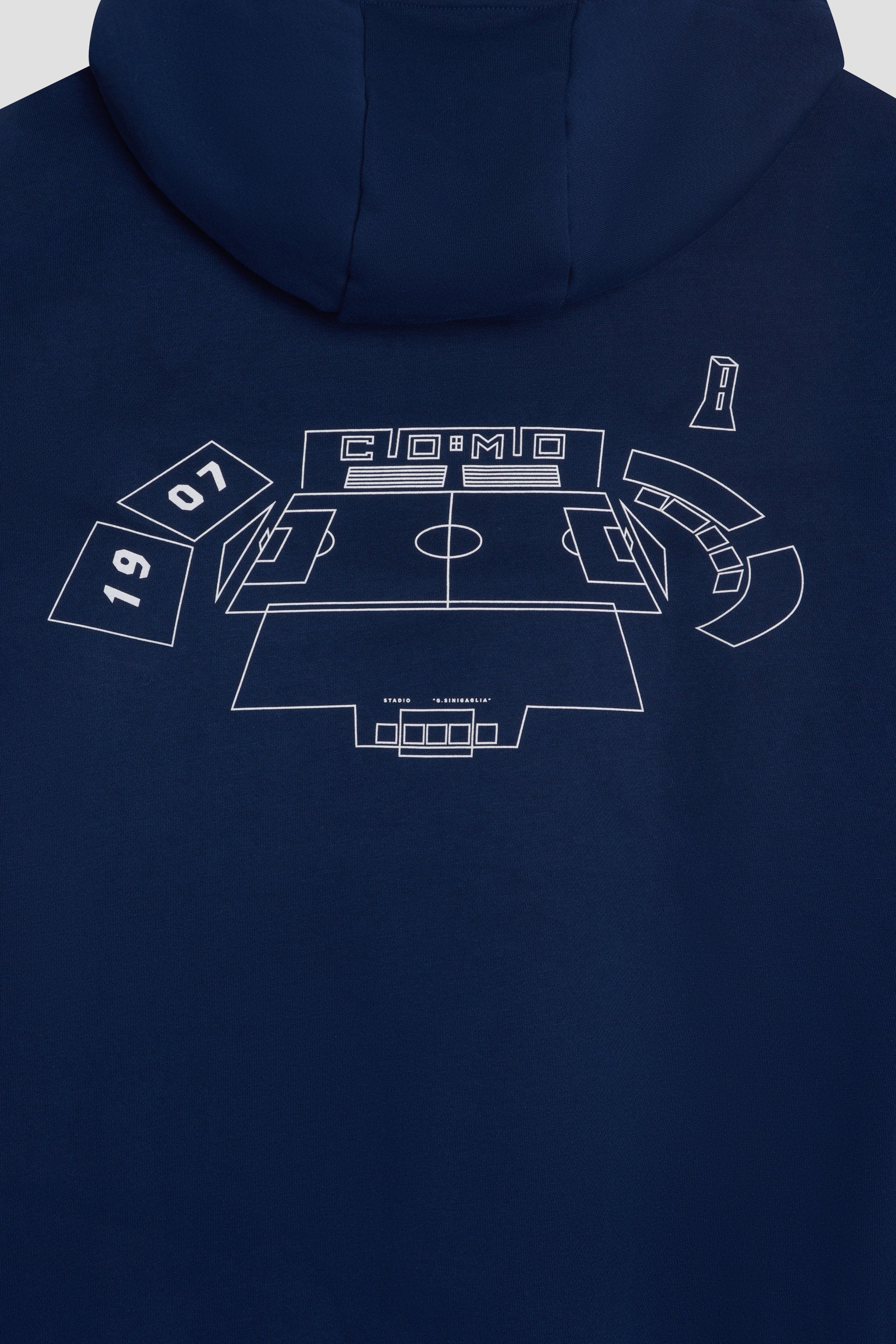 Navy Blue Hoodie Stadium Distinti  Adidas X Como 1907