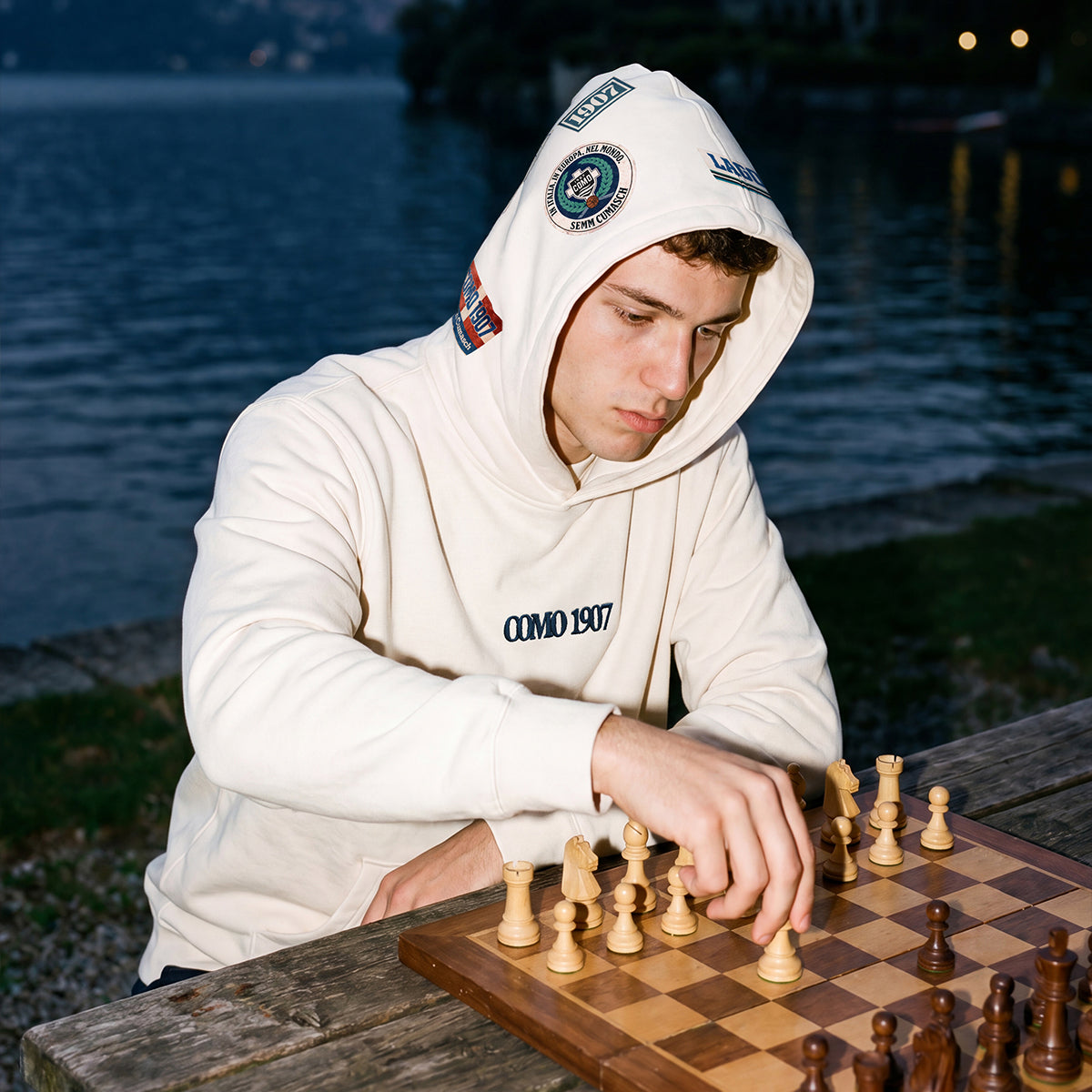 Como 1907 Heritage Hoodie Cream