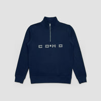 Como 1907 Felpa Con Mezza Zip Distinti Blu Navy