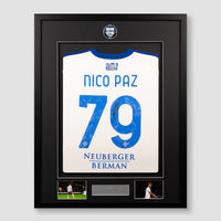 Como 1907 24/25 Away Nico Paz Framed Hand-Signed Jersey