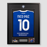 Como 1907 25/26 Home Nico Paz Framed Hand-Signed Jersey