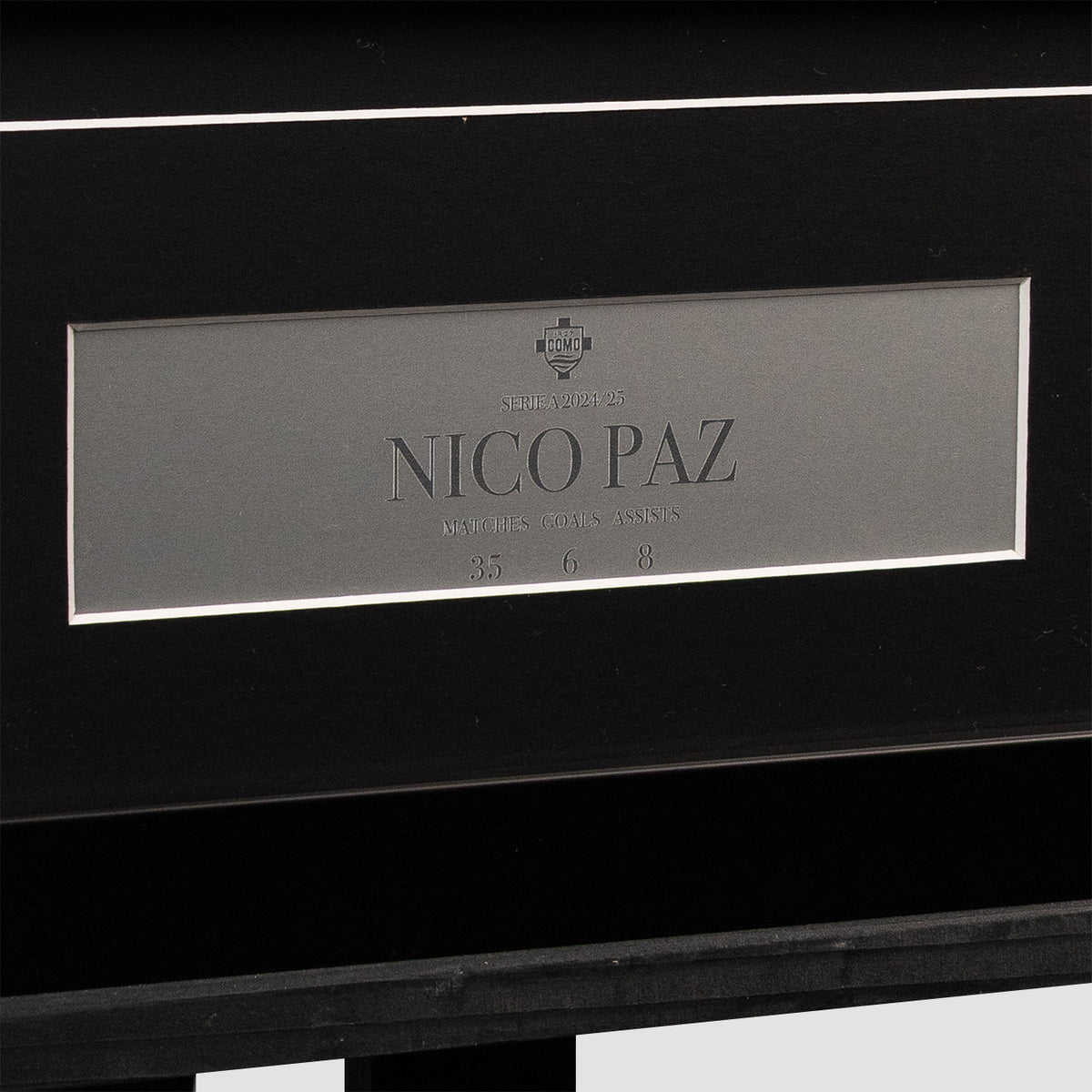 Como 1907 24/25 Away Nico Paz Framed Hand-Signed Jersey