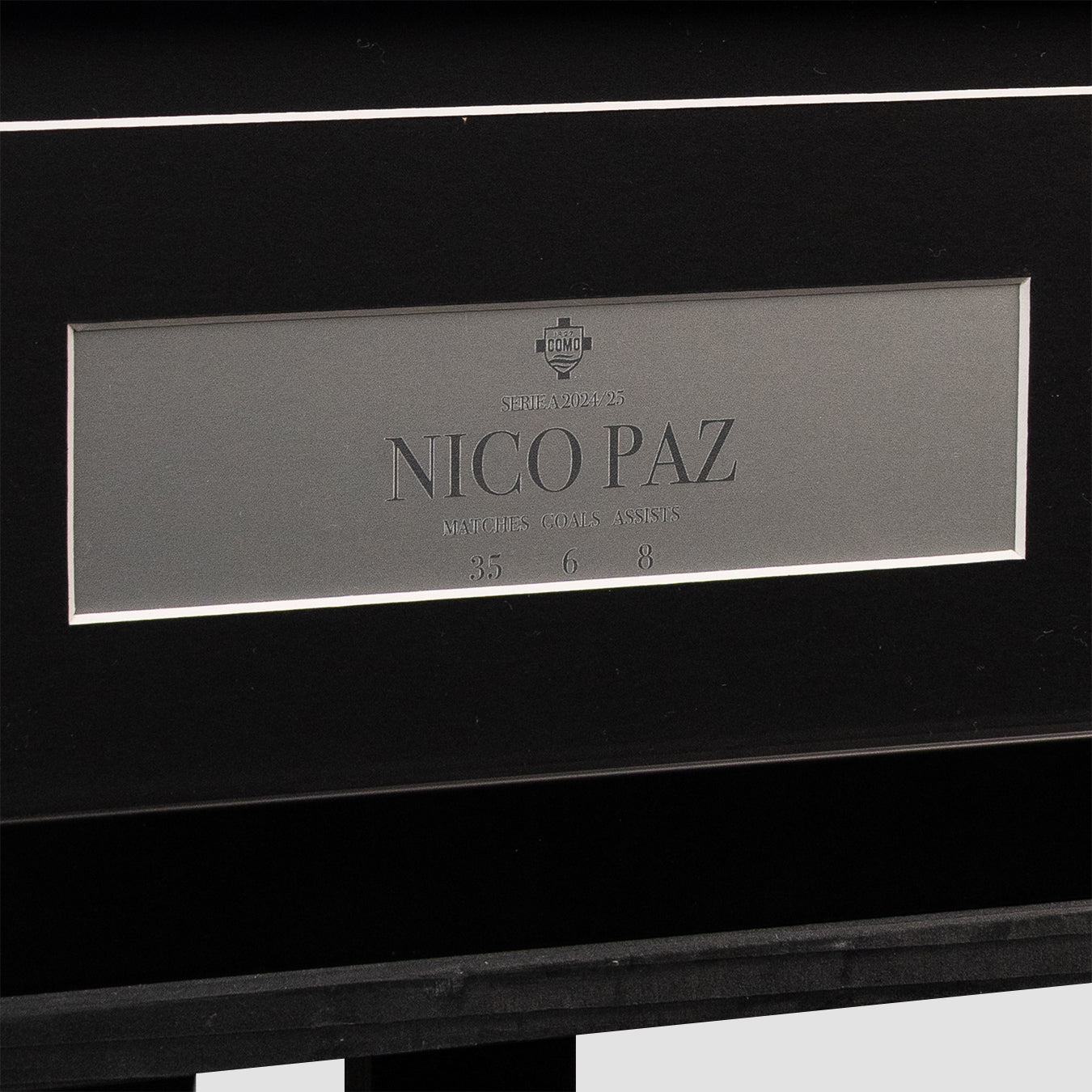 Como 1907 24/25 Away Nico Paz Framed Hand-Signed Jersey
