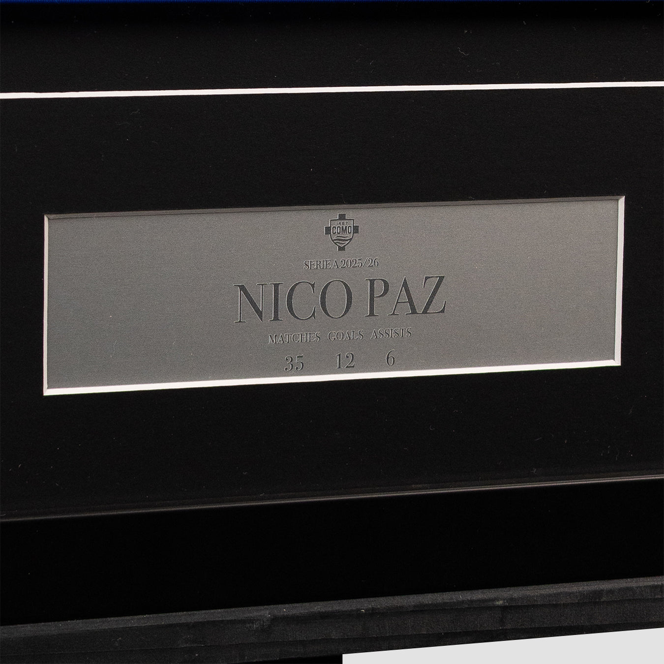 Como 1907 25/26 Away Nico Paz Framed Hand-Signed Jersey