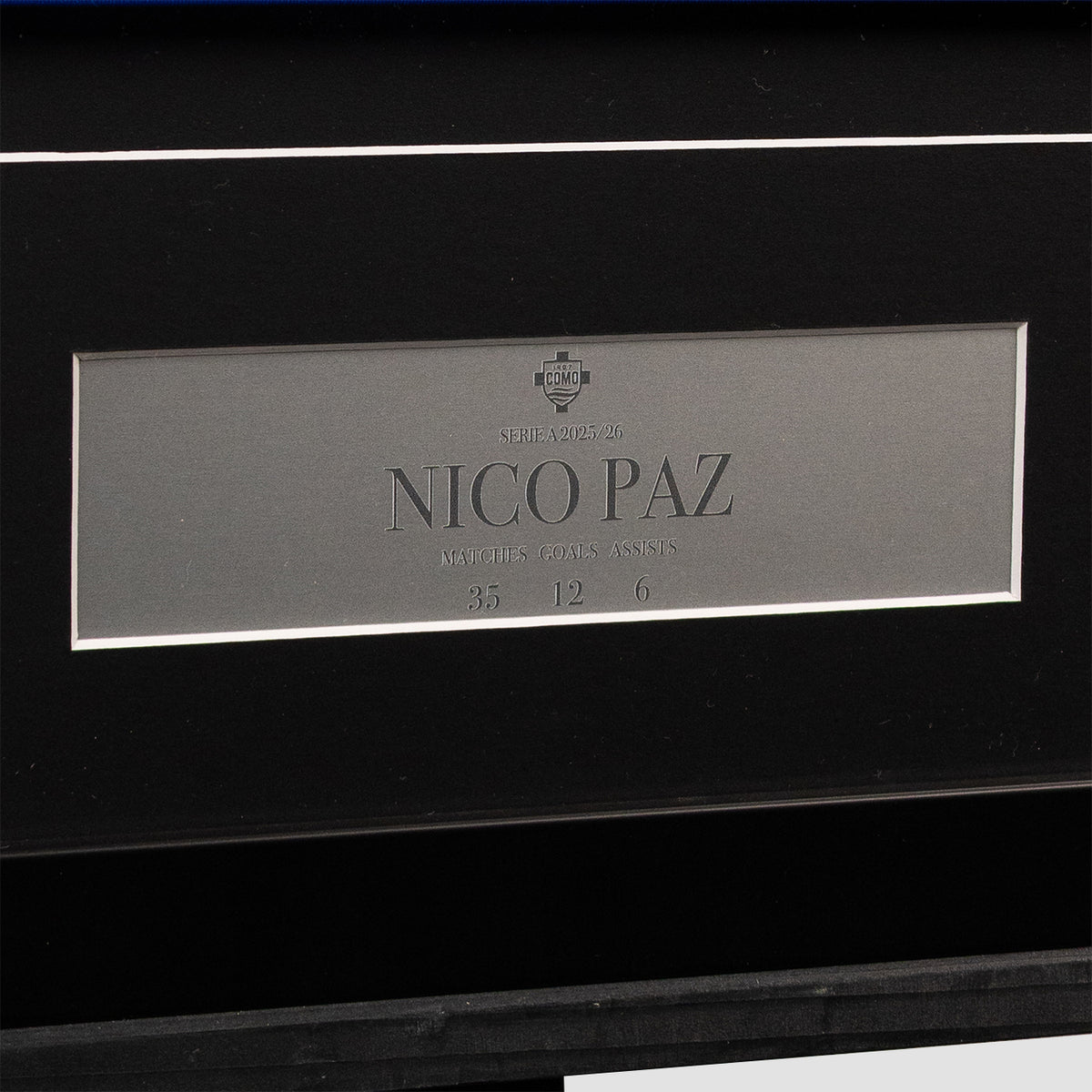 Como 1907 25/26 Home Nico Paz Framed Hand-Signed Jersey