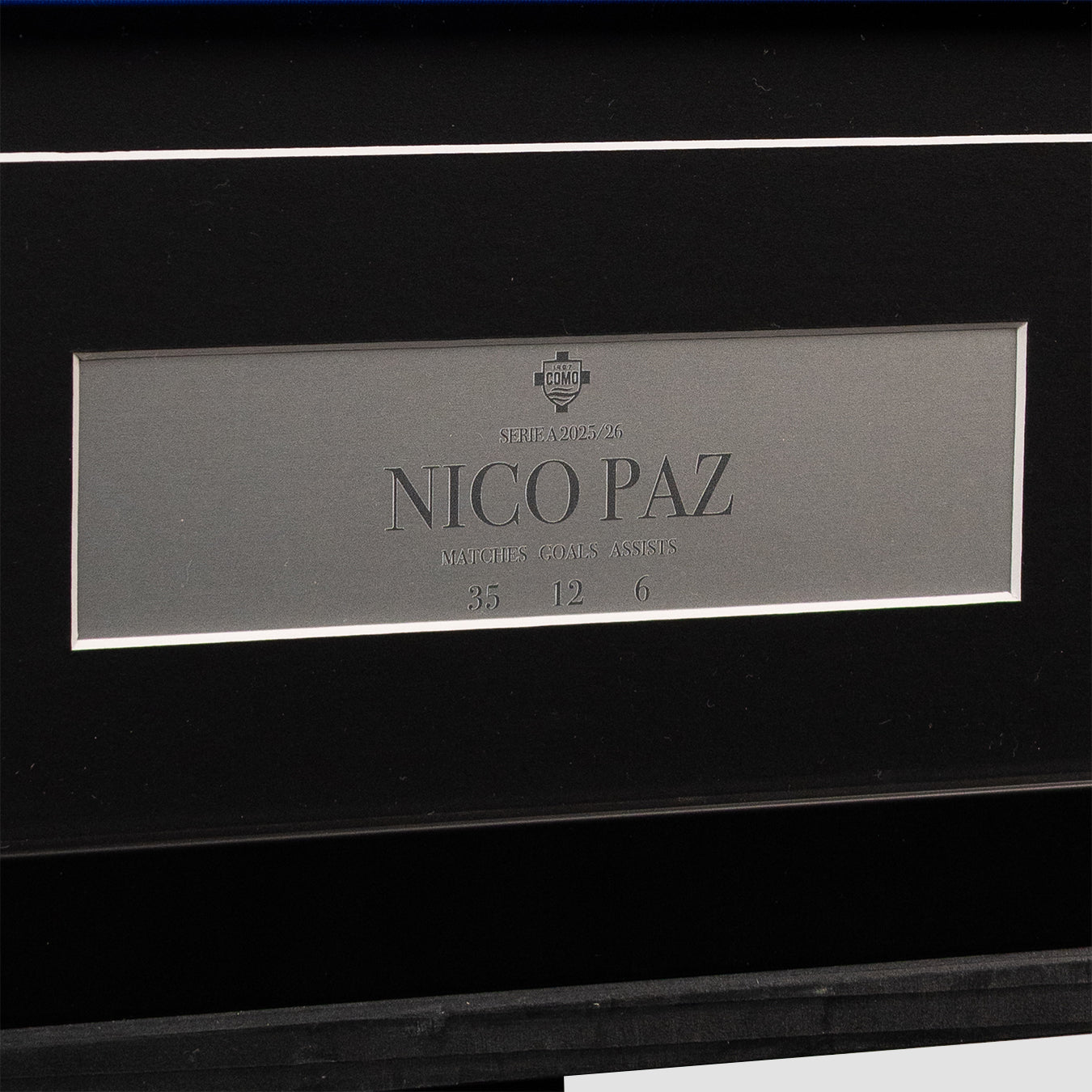 Como 1907 25/26 Home Nico Paz Framed Hand-Signed Jersey