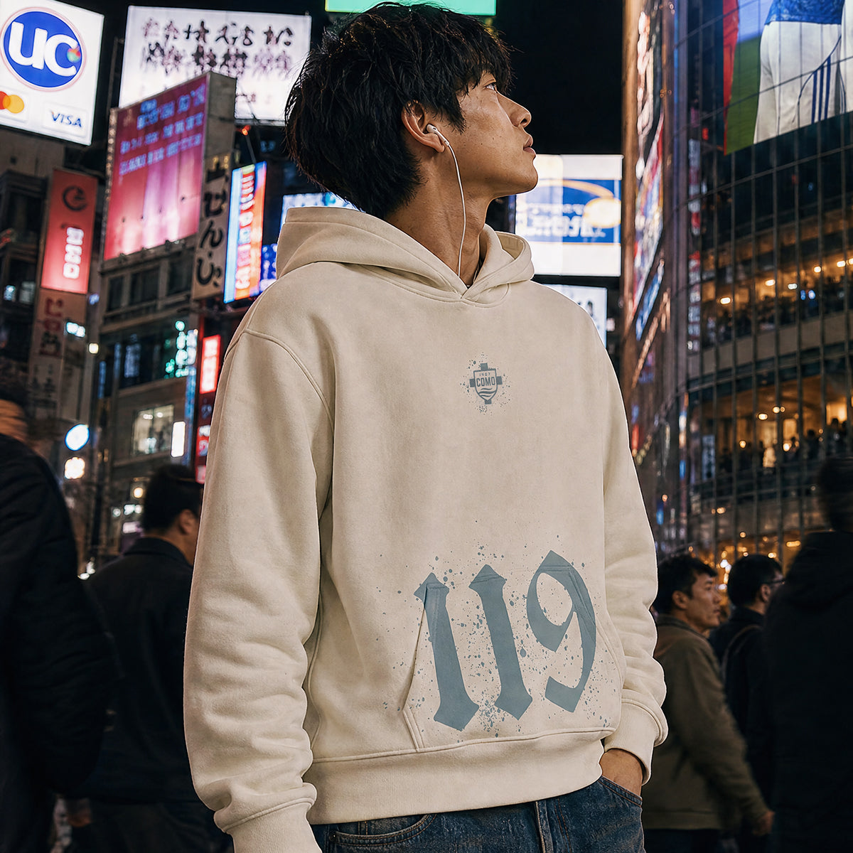Como 1907 119th Anniversary Hoodie Cream